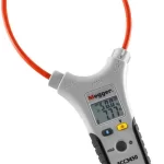 Electrical insulation tester with a red loop lead and digital display showing measurements (Megger FCC3450).