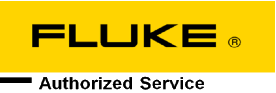 Fluke Authorized Service badge with yellow banner and logo